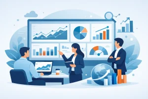Dashboard de gestão empresarial em tempo real