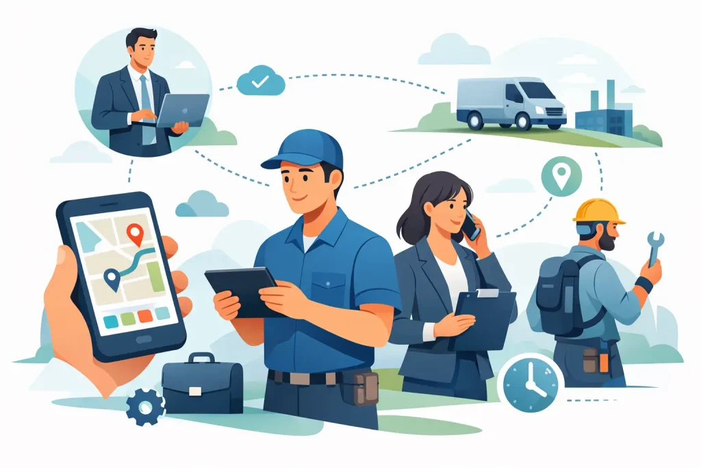 Aplicação móvel para equipas externas eficaz